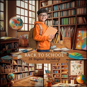 26 Back to School Digital Backdrop | Fun Designs for Classroom & Photography | Instant Download, Printable Backdrops