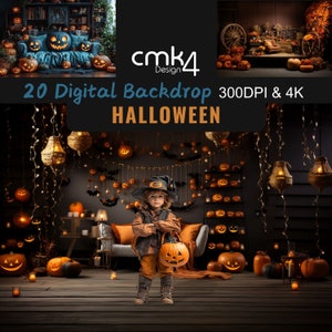 20 Halloween Backdrop, Bundle: Scary Horror Backgrounds, Gothic Photo Props, Printable Set