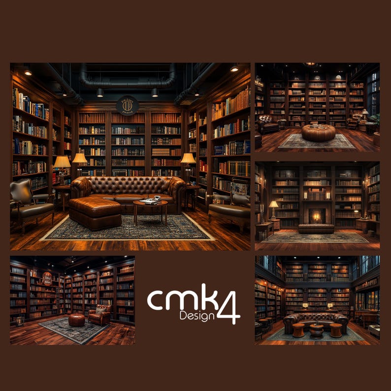 34 Library Backdrops, Corporate Portrait Photo, Zoom, Teams (digital ...
