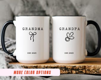 Taza personalizada para abuela: regalo de anuncio de nacimiento para nuevos abuelos