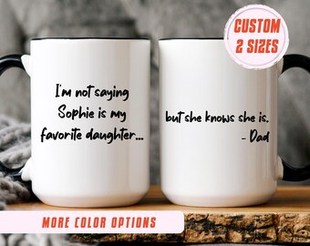 Taza divertida con el nombre de tu hijo: regalo personalizado para papá