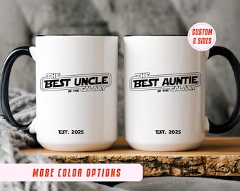 Taza personalizada para anunciar el embarazo de los nuevos tíos, anuncio de embarazo de tíos, set de tazas de regalo para tíos recién nacidos, taza para el nuevo tío