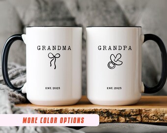 Regalo para la nueva abuela: taza personalizada para anunciar el nacimiento de un bebé