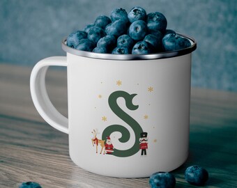 Personalized Christmas Mug, Enamel Christmas Mug, Kids Christmas Party Favors, Unbreakable mug, Personalized mug, Christmas gift