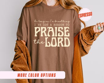 Camiseta de adoración cristiana: Camiseta retro "Alabado sea el Señor Jesús"