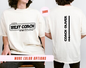 Personalized Coach Shirt Custom Coach Gift Tee Best Coach T-Shirt Sports Team Coach Appreciation Starwars Theme Coach Shirt Fathers Day Gift