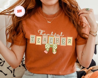 Thankful Teacher Comfort Colors T-Shirt: Cozy Fall Outfit