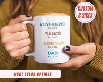 Personalized First Time Dad Mug: Pregnancy Reveal Gift