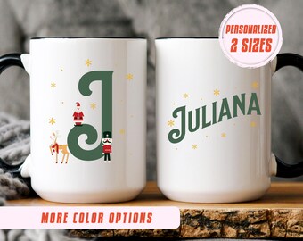 Taza de café navideña personalizada, regalo de Navidad con nombre personalizado
