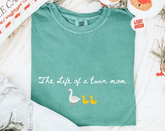 Funny Twin Mom Shirt: Comfort Colors Tee, Boy Girl Twins