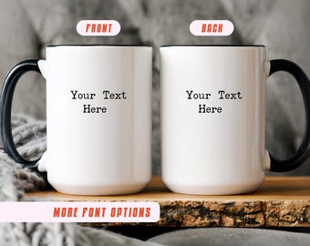 Personalized Text Coffee Mug: Custom Design, Photo Option