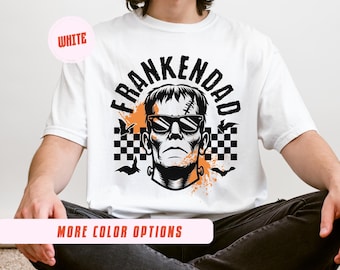 Camiseta de Halloween de Frankenstein, divertida camiseta de disfraz de Halloween para papá, camiseta de Frankenstein para papá, regalo de temporada espeluznante para él, camiseta de Monster Dad