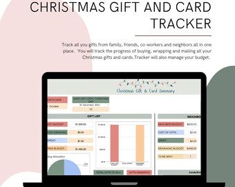 Weihnachtsgeschenk & Card Tracker | Google Sheets Planer (Digitaler Download)
