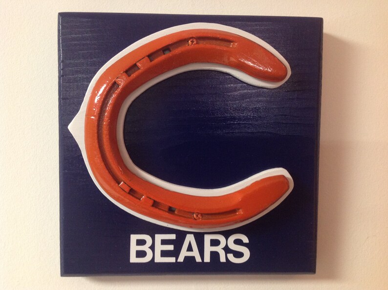 Chicago Bears Lucky Horseshoe Wall Plaque image 1