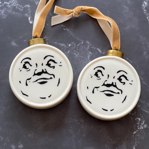 1 Man In The Moon Ornament- Ceramic Ornament, Halloween Decor