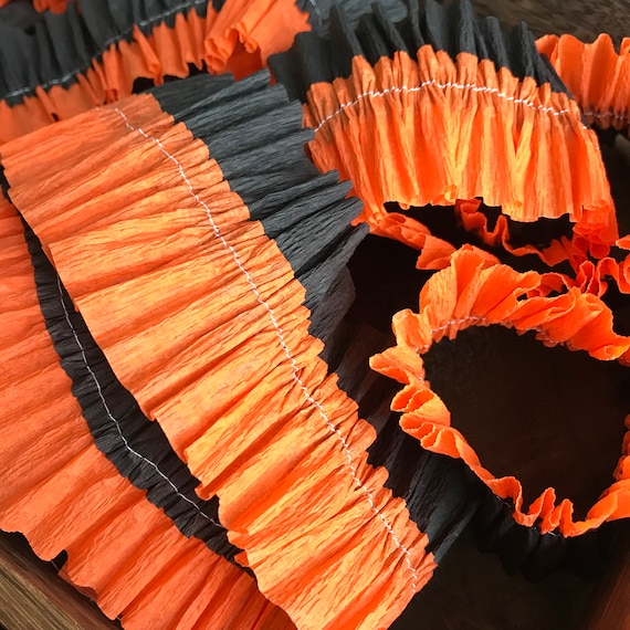 Ruffled Crepe Paper Streamers Party Decorations, Halloween Party