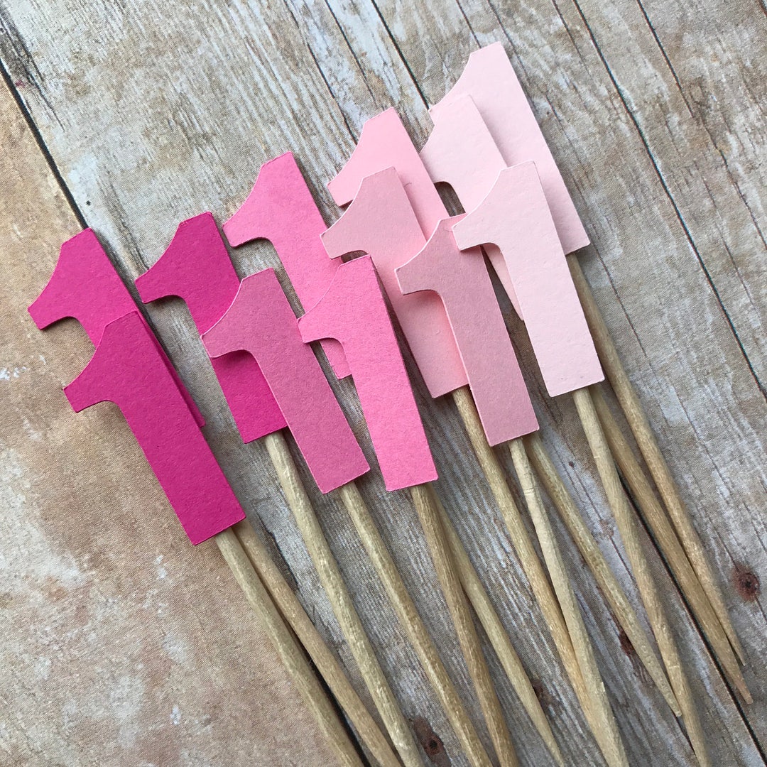 1 Dozen Mini ONE Cupcake Picks Etsy