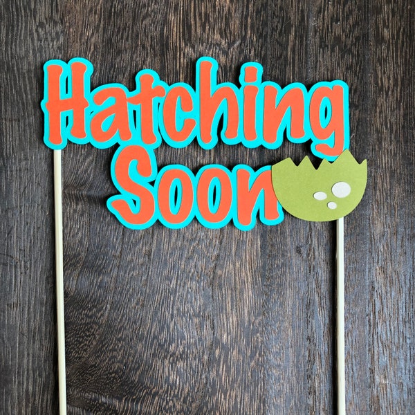 Hatching Soon Cake Topper- Baby Shower, Dinosaur Party