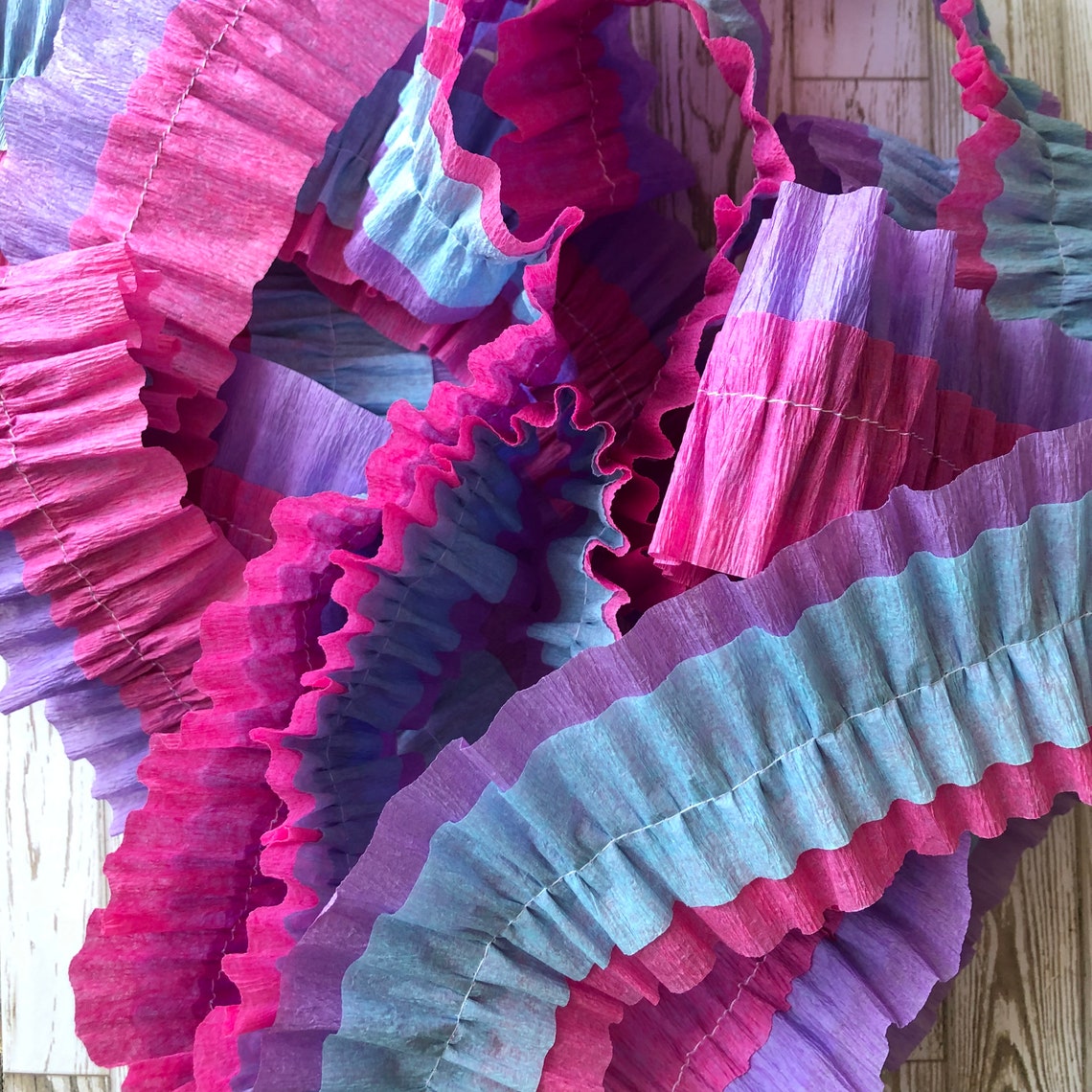 Ruffled Crepe Paper Streamers Party Decorations Etsy