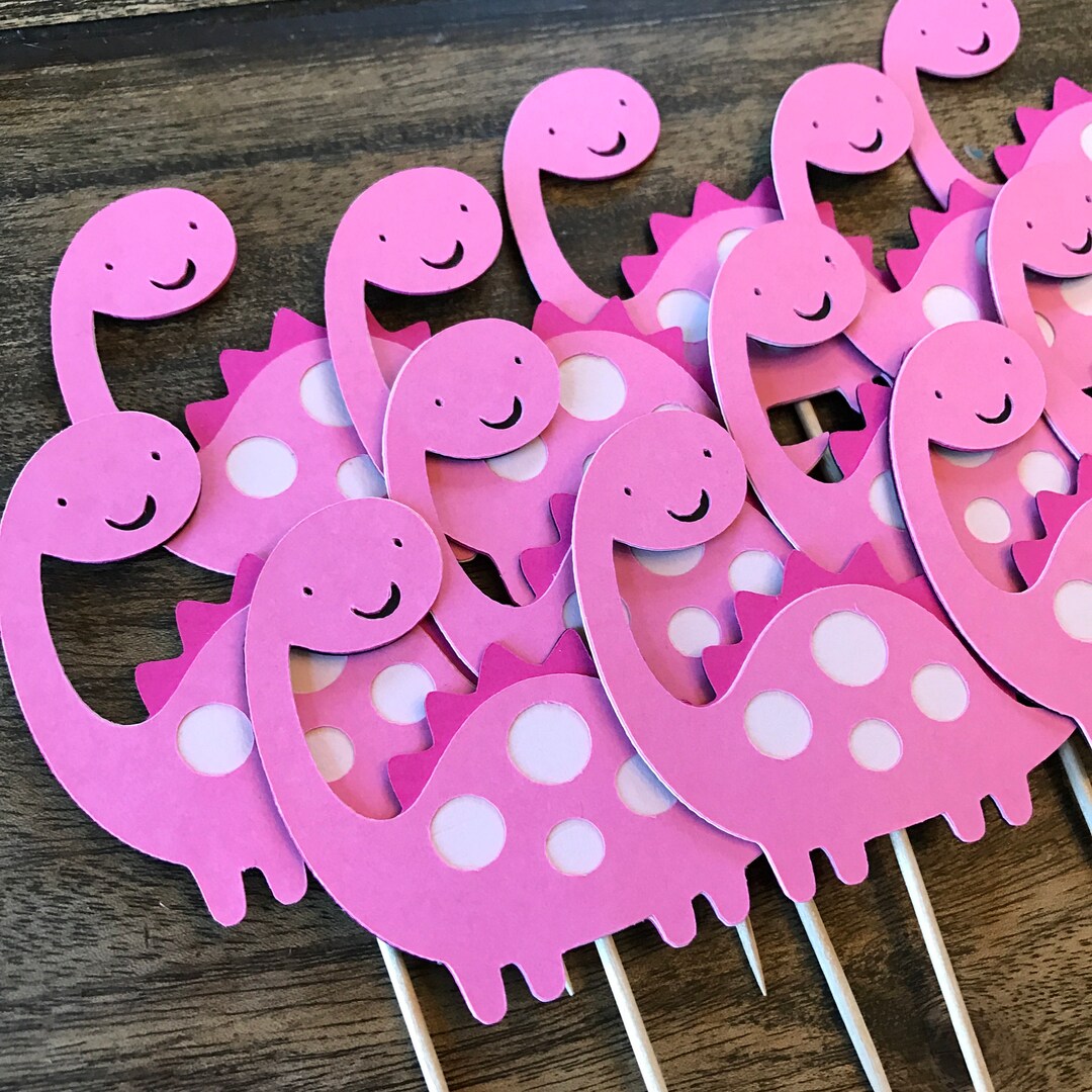 1 Dozen Dinosaur Cupcake Picks-baby Shower, Birthdays - Etsy