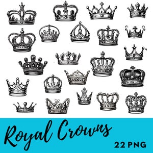 22 koninklijke kronen png-digitale download scrapbooking