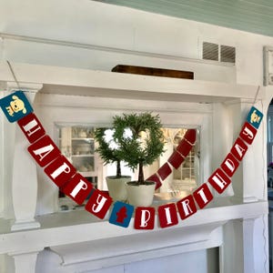 Dog Happy Birthday Garland- Party Decorations, Firsy Birthday