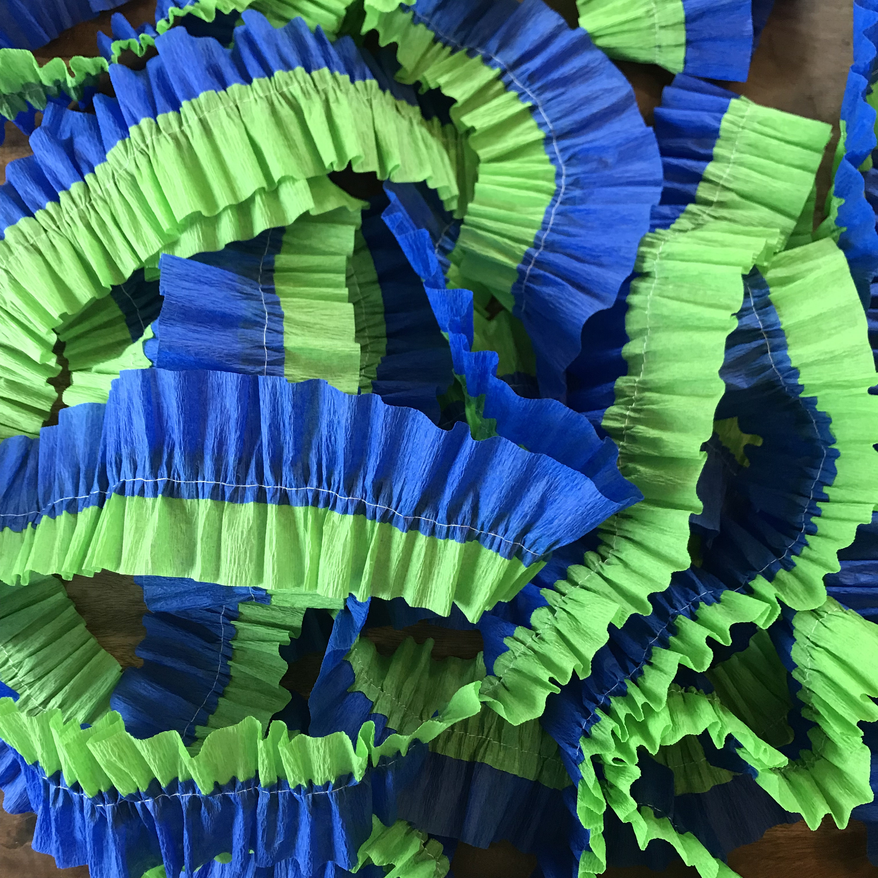 Blue/green Ruffled Crepe Paper Streamers Party Decorations -  Israel