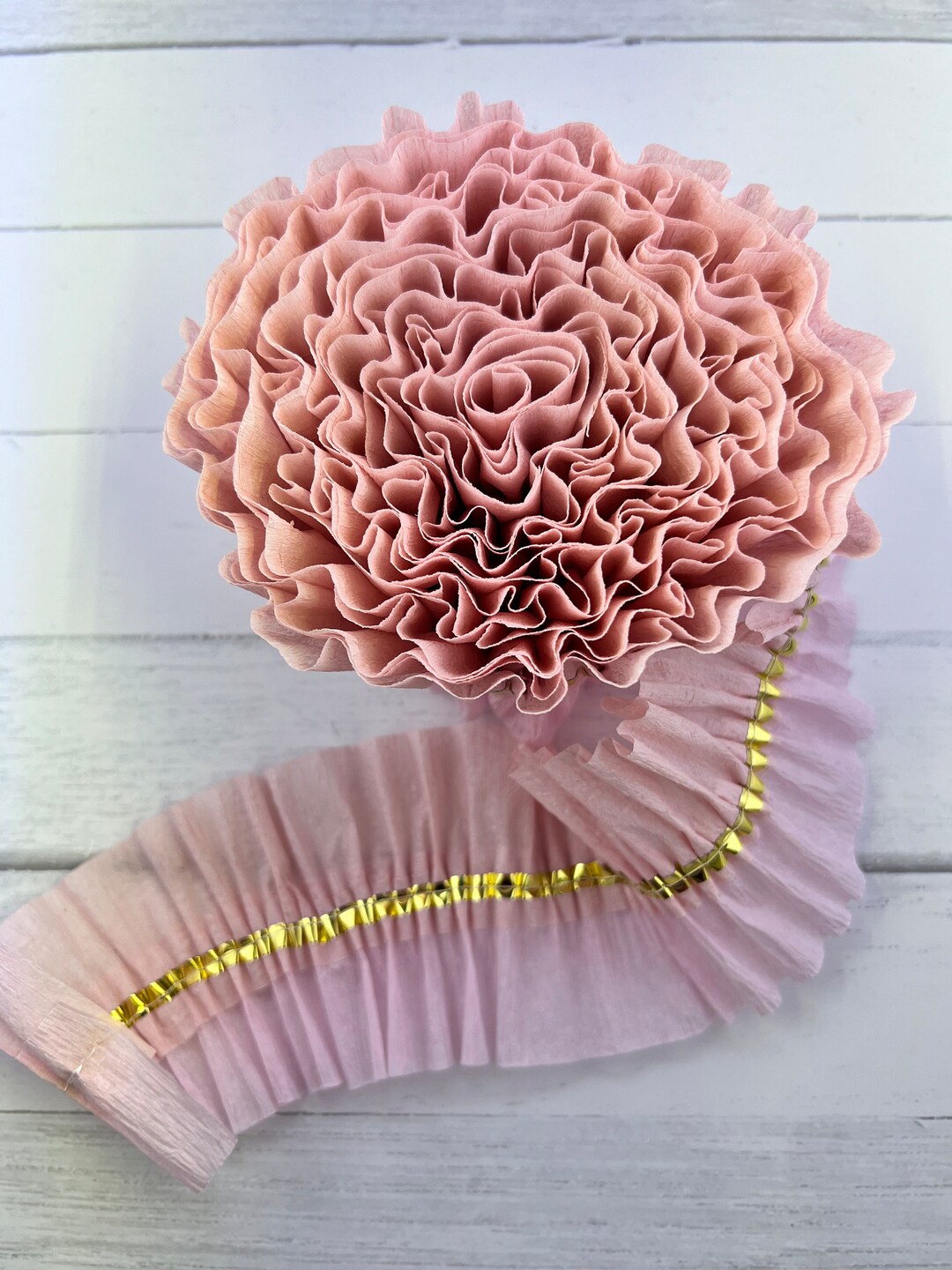 Ruffled Light Pink With Gold Crepe Paper Streamers- Party Decorations ...