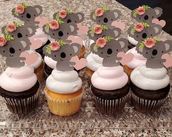 1 Dutzend Koala-Cupcake-Picks – Erster Geburtstag, Partydekoration