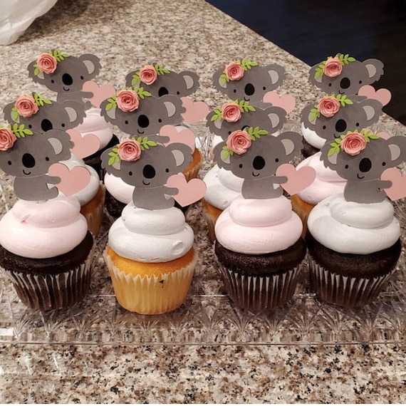 1 Dozen Koala Cupcake Picks First Birthday Party Decorations Etsy