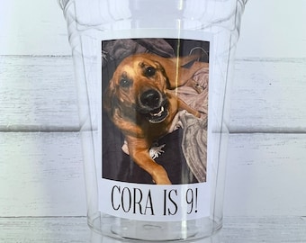 Custom Dog Party Decorations, Pet Birthday, Custom Plastic Cups, Create Your Own Text, Personalized Birthday, Custom Cups, Disposable