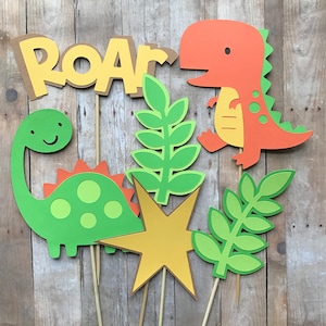 Dinosaur Centerpieces Set Of 6- First Birthday, Party Decorations