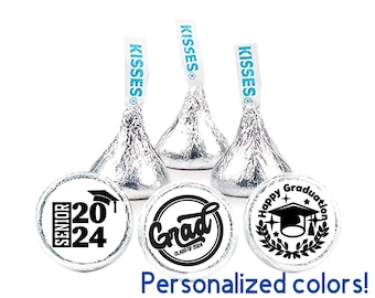 140 Graduation 2024 DIY Stickers For Hershey Kisses Party Favors 2024 Grad Candy Stickers