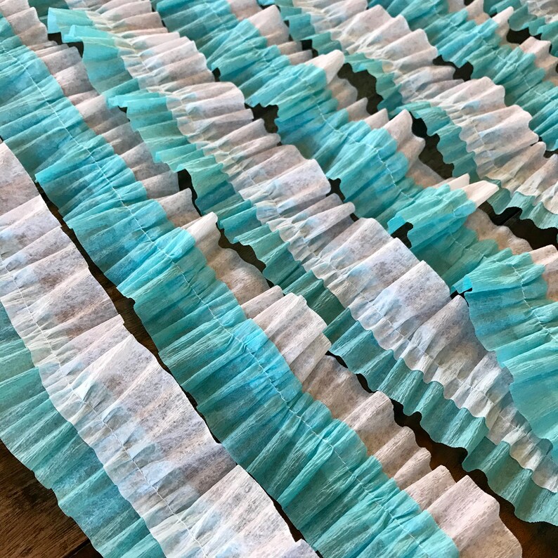Ruffled Crepe Paper StreamersWhite And Blue Frozen Themed Etsy