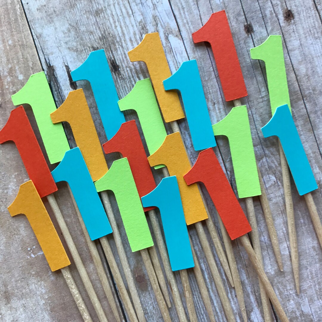 1 Dozen Mini ONE Cupcake Picks Etsy