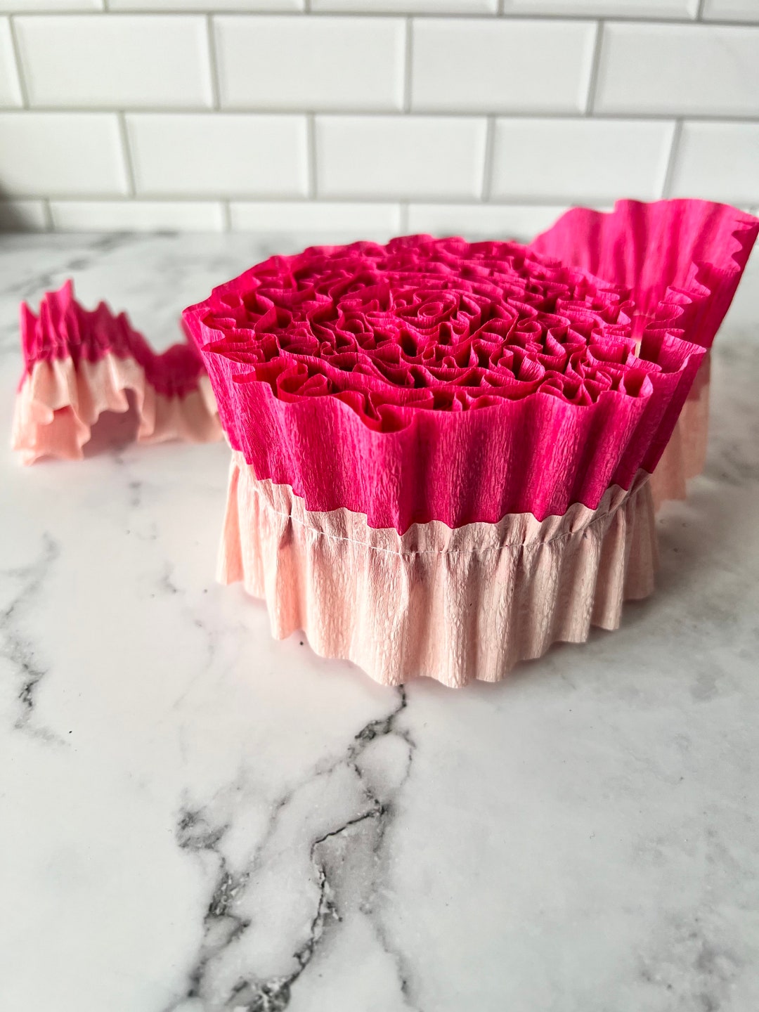 Ruffled Crepe Paper Streamers- Pink Party Decorations, Under the Sea - Etsy