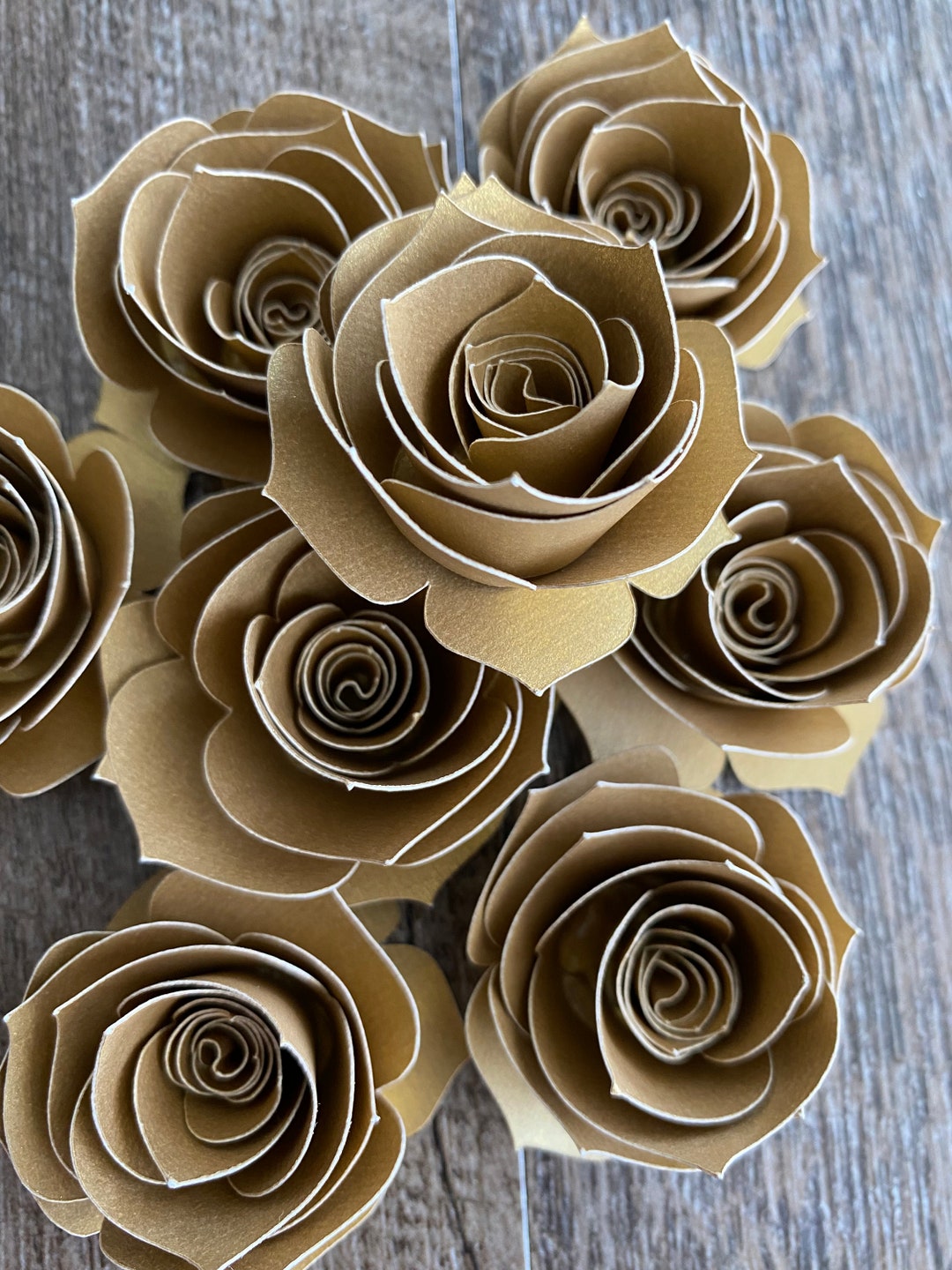 Shimery Roses 20 Pcs Shimmery Gold Rolled Roses - Etsy