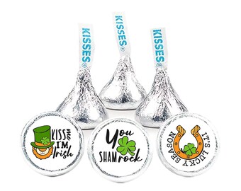 140 St Patricks Day Stickers For Hershey Kisses Party Favors St Pattys Day Candy Stickers