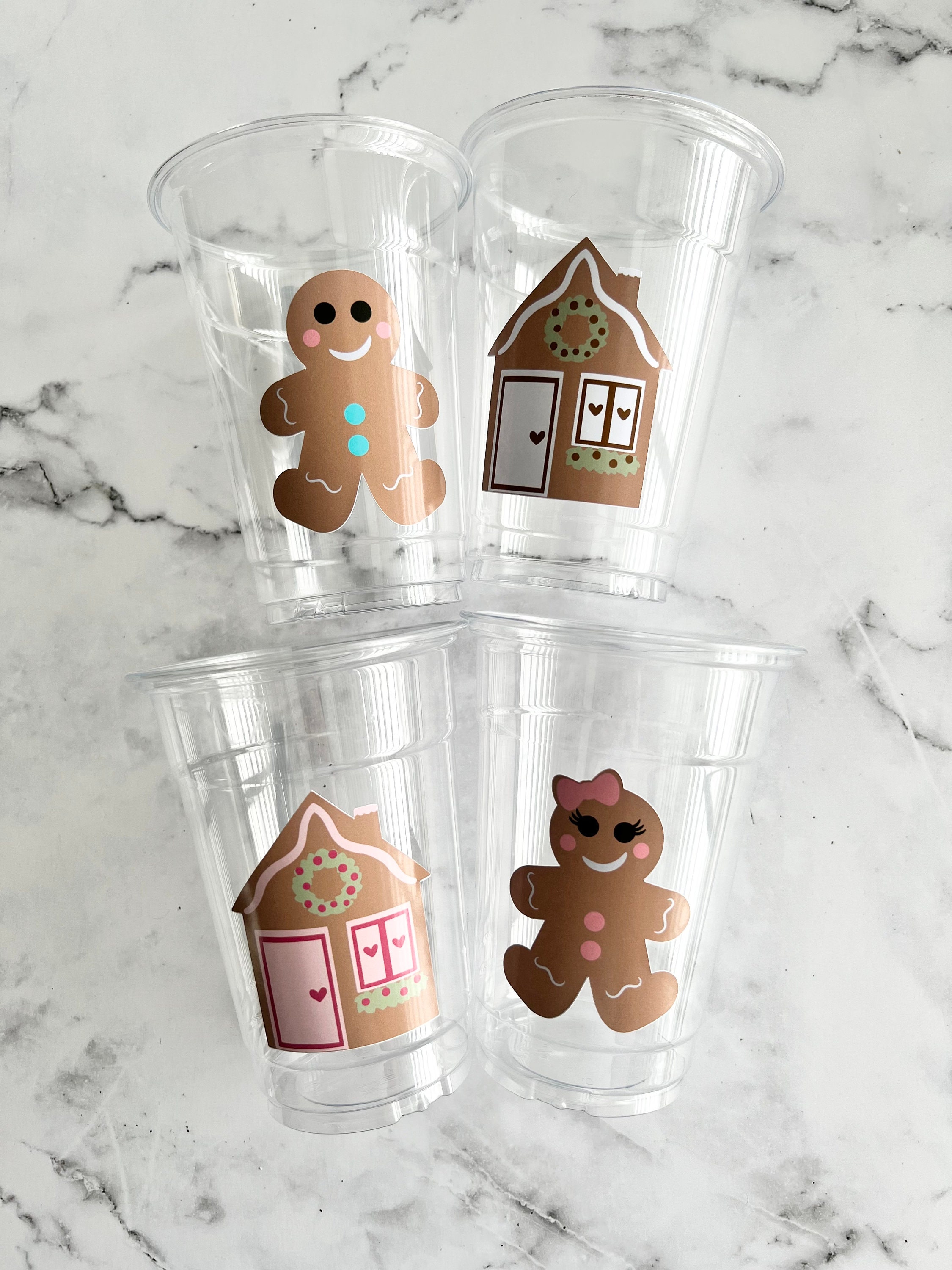 24 Disposable Christmas Gingerbread Party Cups 7 Oz 24 and 7 Paper Scallop  Shaped Saucer Plates Set…See more 24 Disposable Christmas Gingerbread