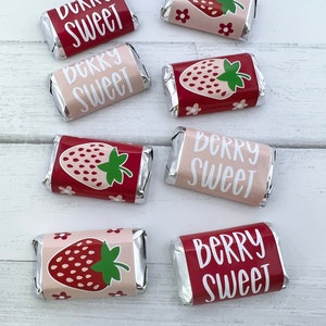 24 pcs Strawberry Stickers- Berry Sweet Party Favor Candy Favors DIY Stickers
