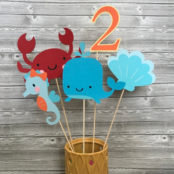 Sea Creatures Centerpieces Set Of 5 Birthday Party Decorations