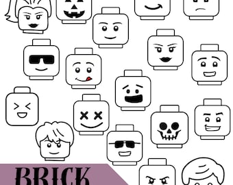 18 Brick Faces PNG- Digital Download Scrapbooking