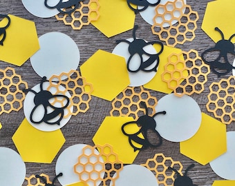 Large Bee Confetti Set Of 100- Babyshower, Birthday, Party Decor