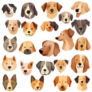 23 Watercolor Dogs PNG- Digital Download Scrapbooking Crafts