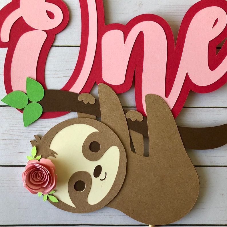 Sloth Cake Topper ANY AGE First Birthday Etsy