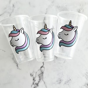 Disposable Unicorn Party Cups- Unicorn Cups Unicorn Birthday Unicorn Baby Shower Unicorn Birthday Party