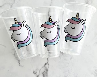 Disposable Unicorn Party Cups- Unicorn Cups Unicorn Birthday Unicorn Baby Shower Unicorn Birthday Party