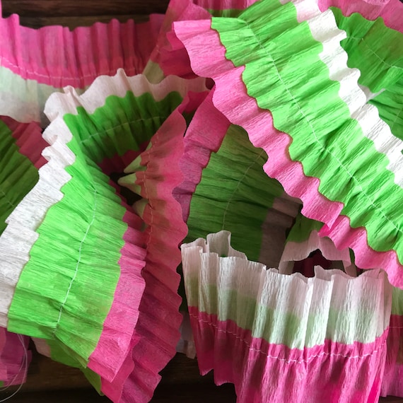 Ruffled Crepe Paper Streamers Alligator Party Watermelon Etsy