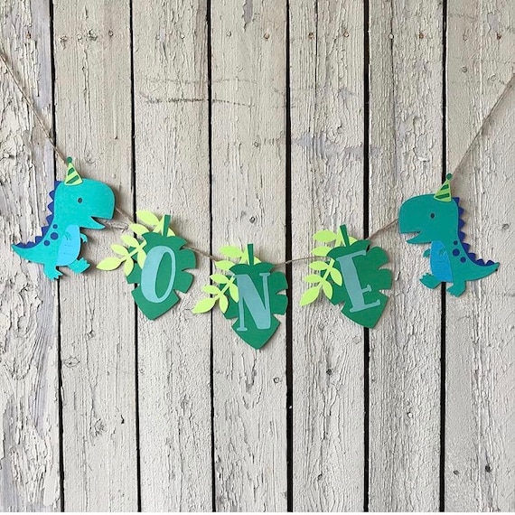 Dinosaur First Birthday banner First Birthday Banner One High Chair Banner,Banner, Dinosaur High Chair Banner High Chair Banner