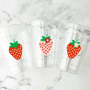 Disposable Strawberry Party Cups- Berry Sweet Birthday Party Tableware Birthday Party Cups